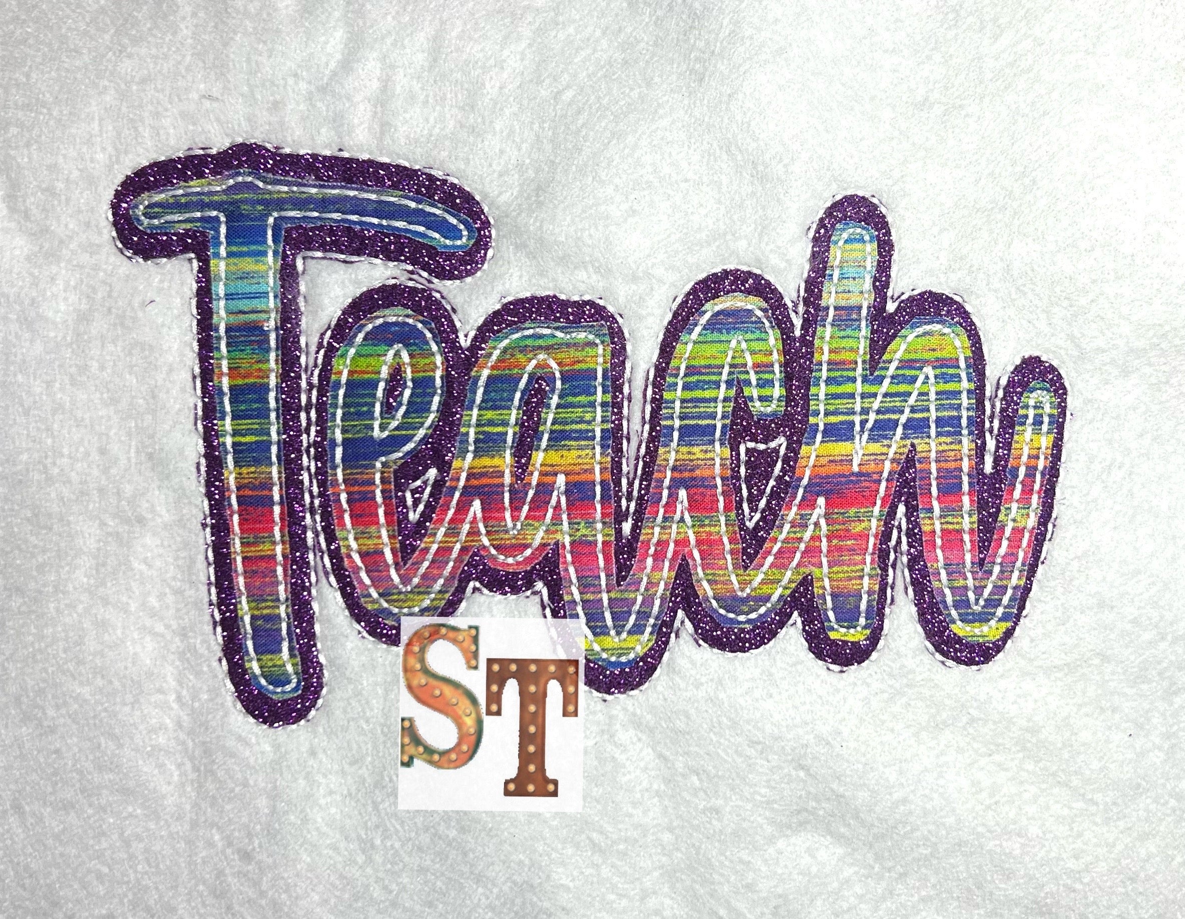 Teach Script Stacked Embroidery Download - Sassy Threadz