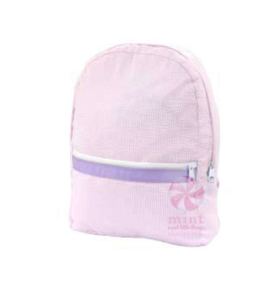 Pink & Lilac Princess Seersucker Backpack and Lunchbox Set - Sassy Threadz