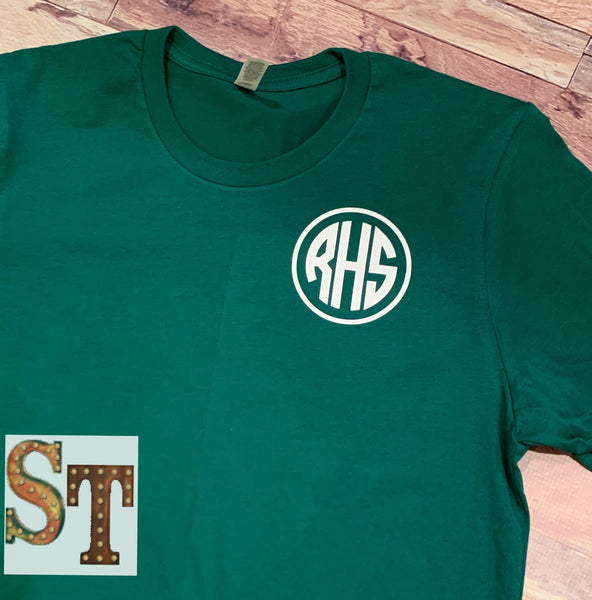 Green Reedy Chevron Texas short sleeve Tee - Sassy Threadz