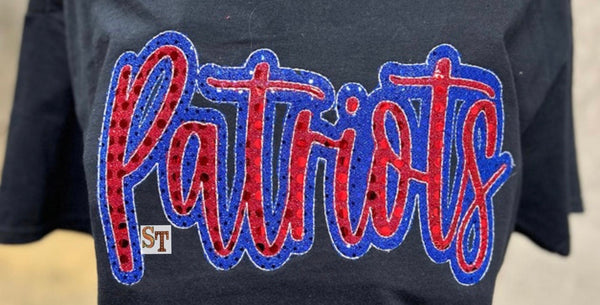 Patriots Stacked Script Embroidery Download - Sassy Threadz