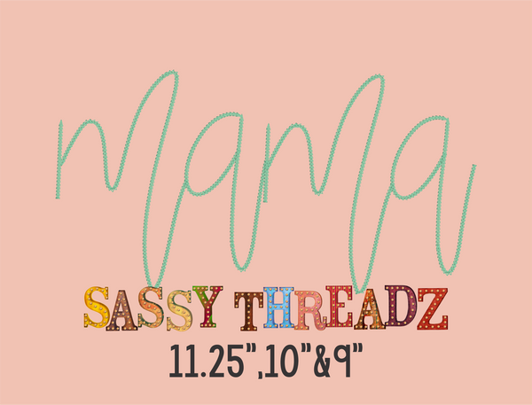 Mama Script Chainstitch Embroidery Download - Sassy Threadz