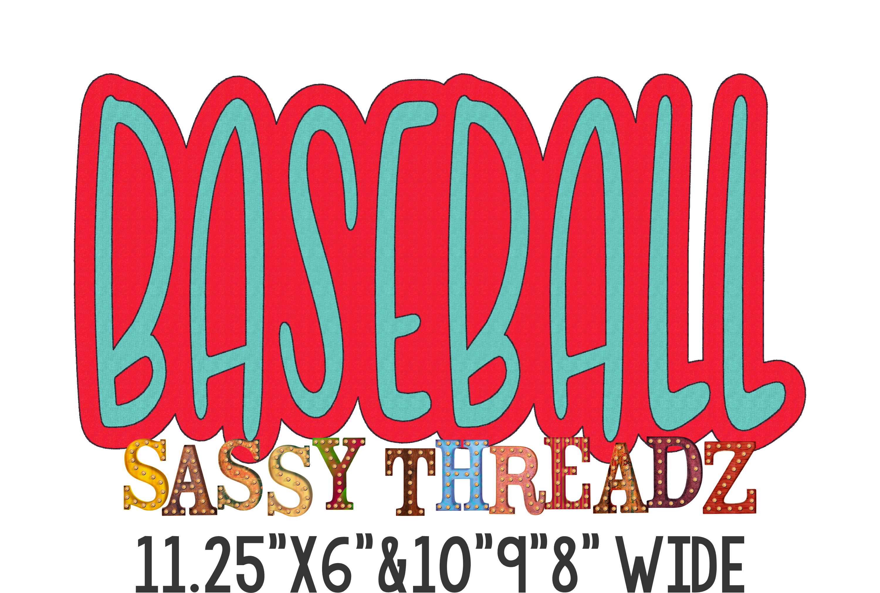 Baseball Double Stacked Embroidery Download