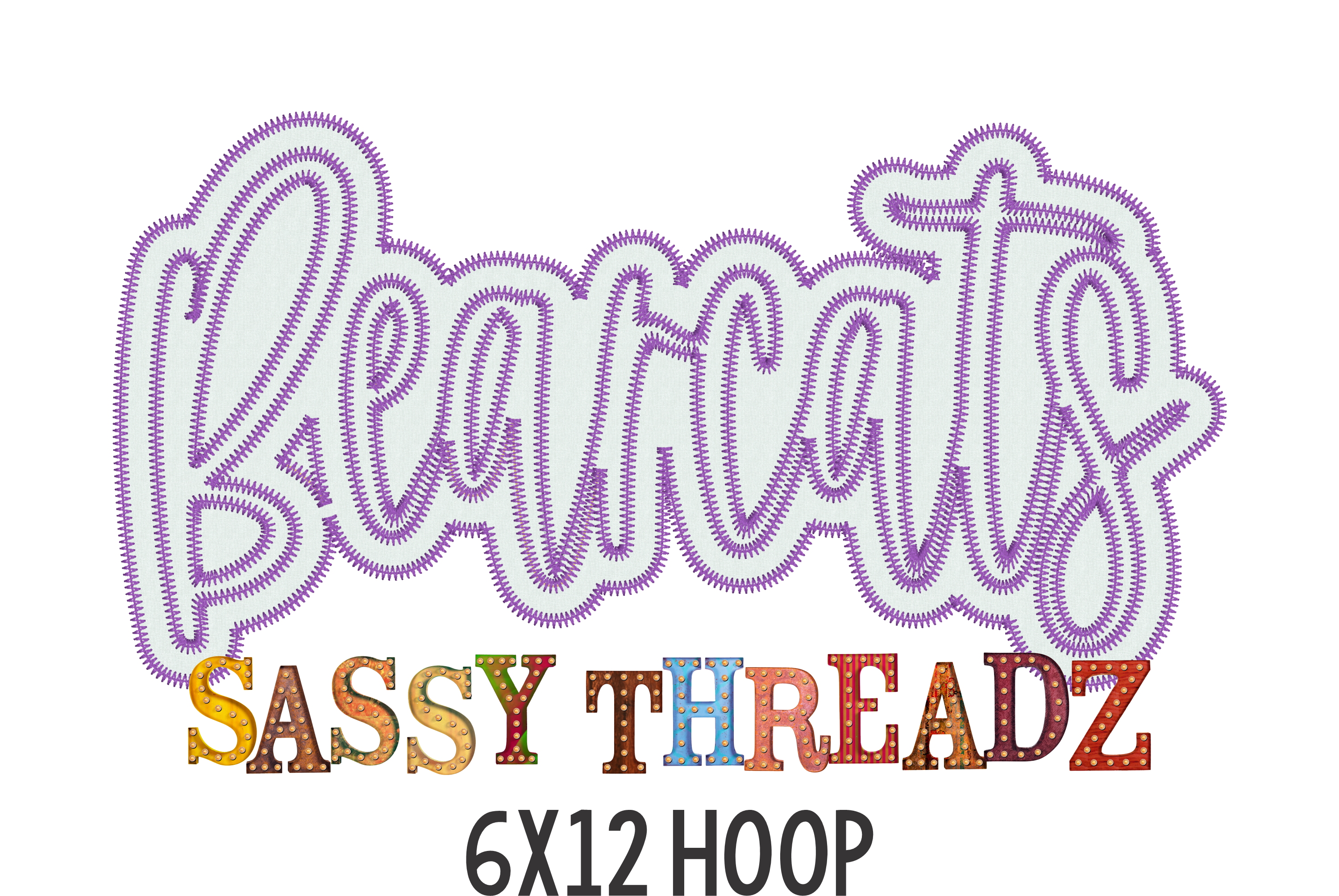 Bearcats Zig Zag Script Stacked Embroidery Download