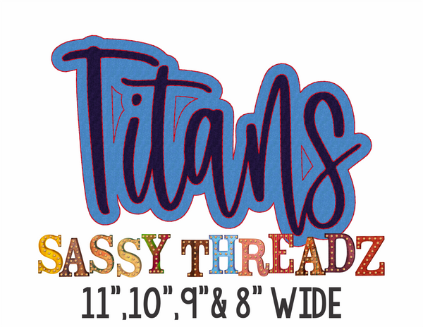 Titans Double Stacked Embroidery Download - Sassy Threadz