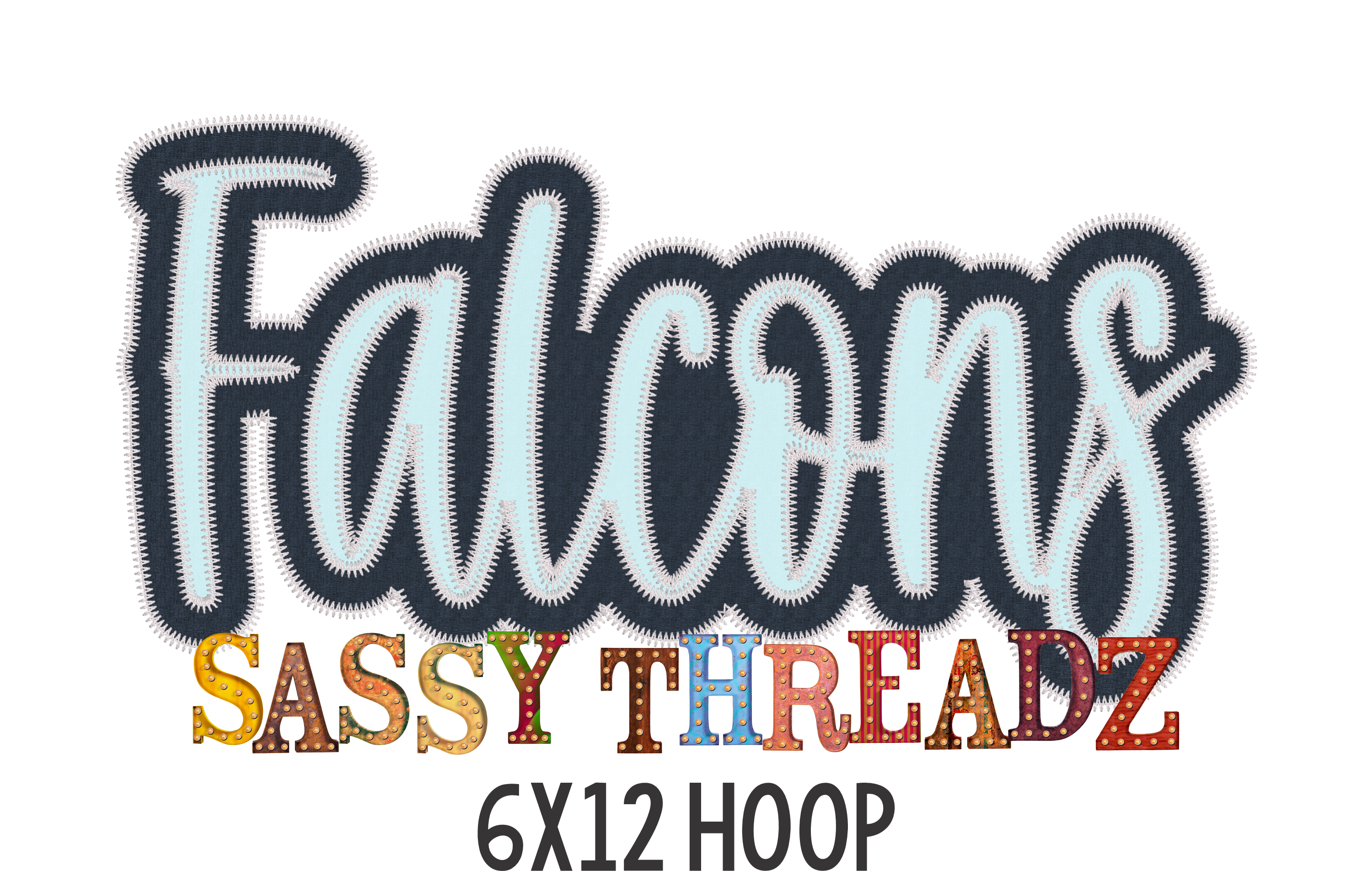 Falcons Zig Zag Script Stacked Embroidery Download - Sassy Threadz