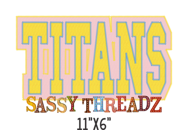 Titans Athletic Double Stacked Embroidery Download - Sassy Threadz