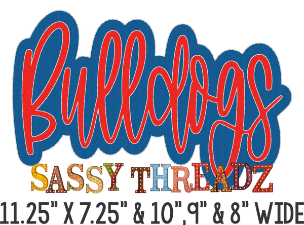 Bulldogs Script Stacked Embroidery Download - Sassy Threadz