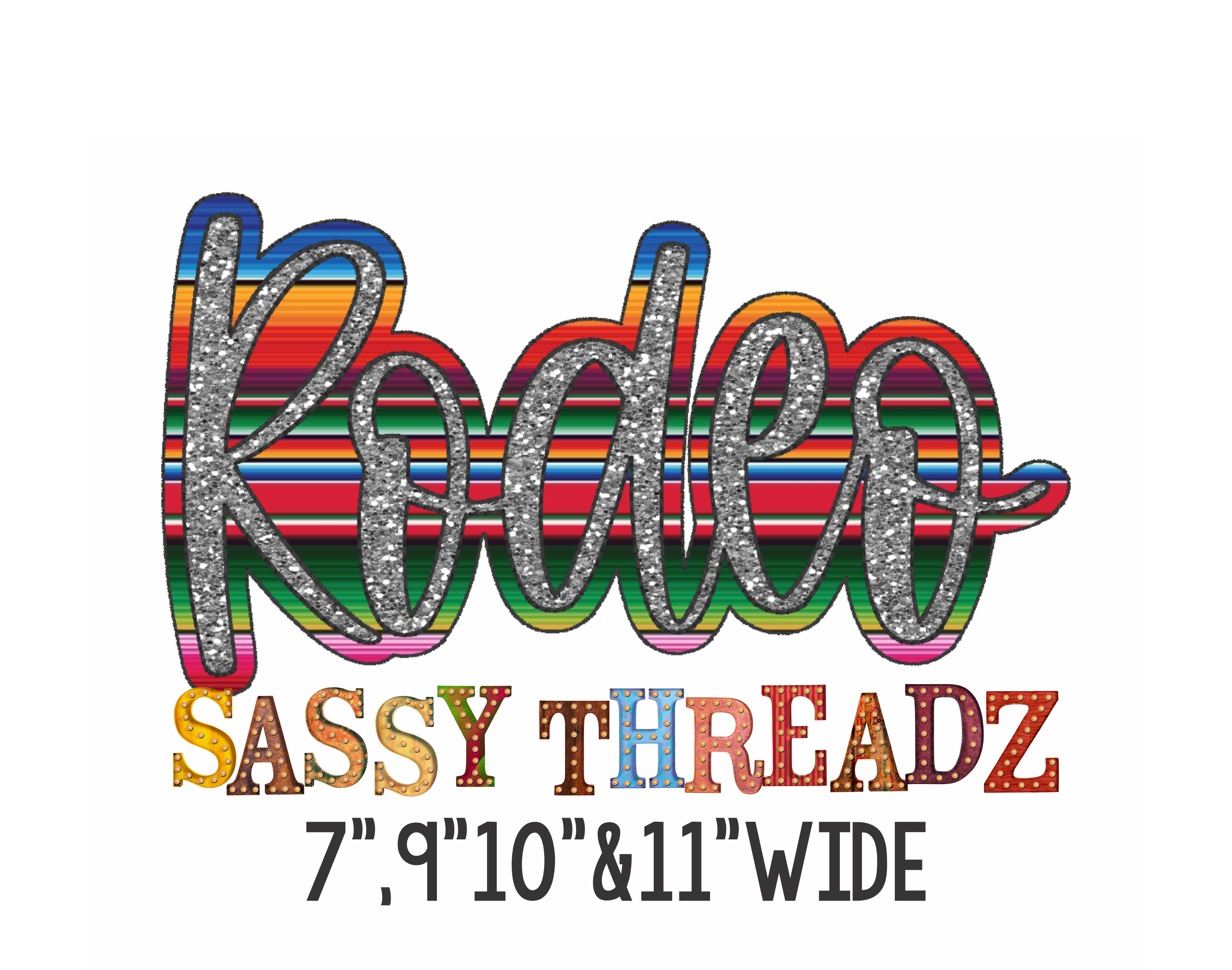 Rodeo Double Stacked Script Embroidery Download - Sassy Threadz