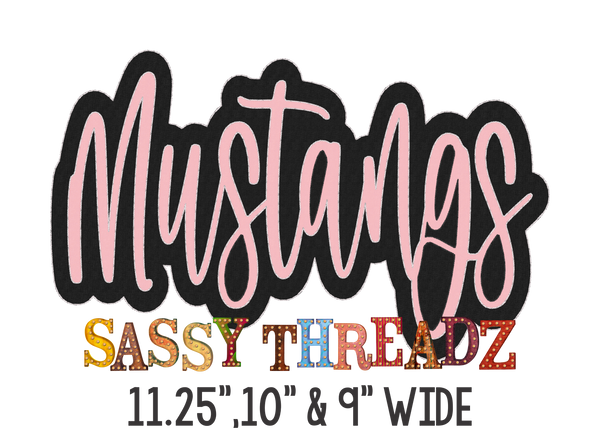 Mustangs Double Stacked Script Embroidery Download - Sassy Threadz