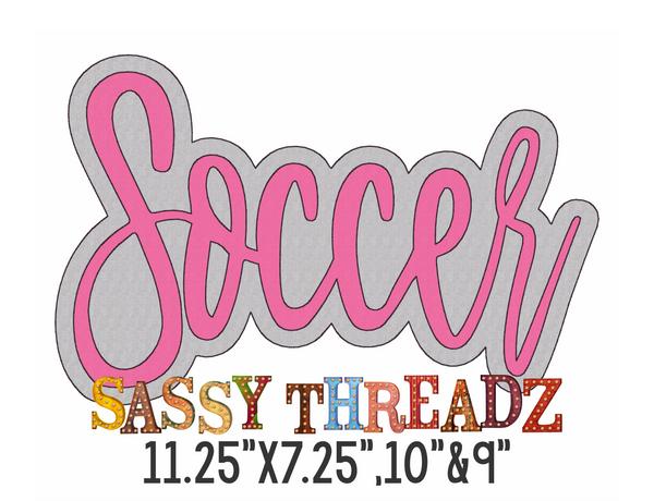 Soccer Double Stacked Script Embroidery Download - Sassy Threadz