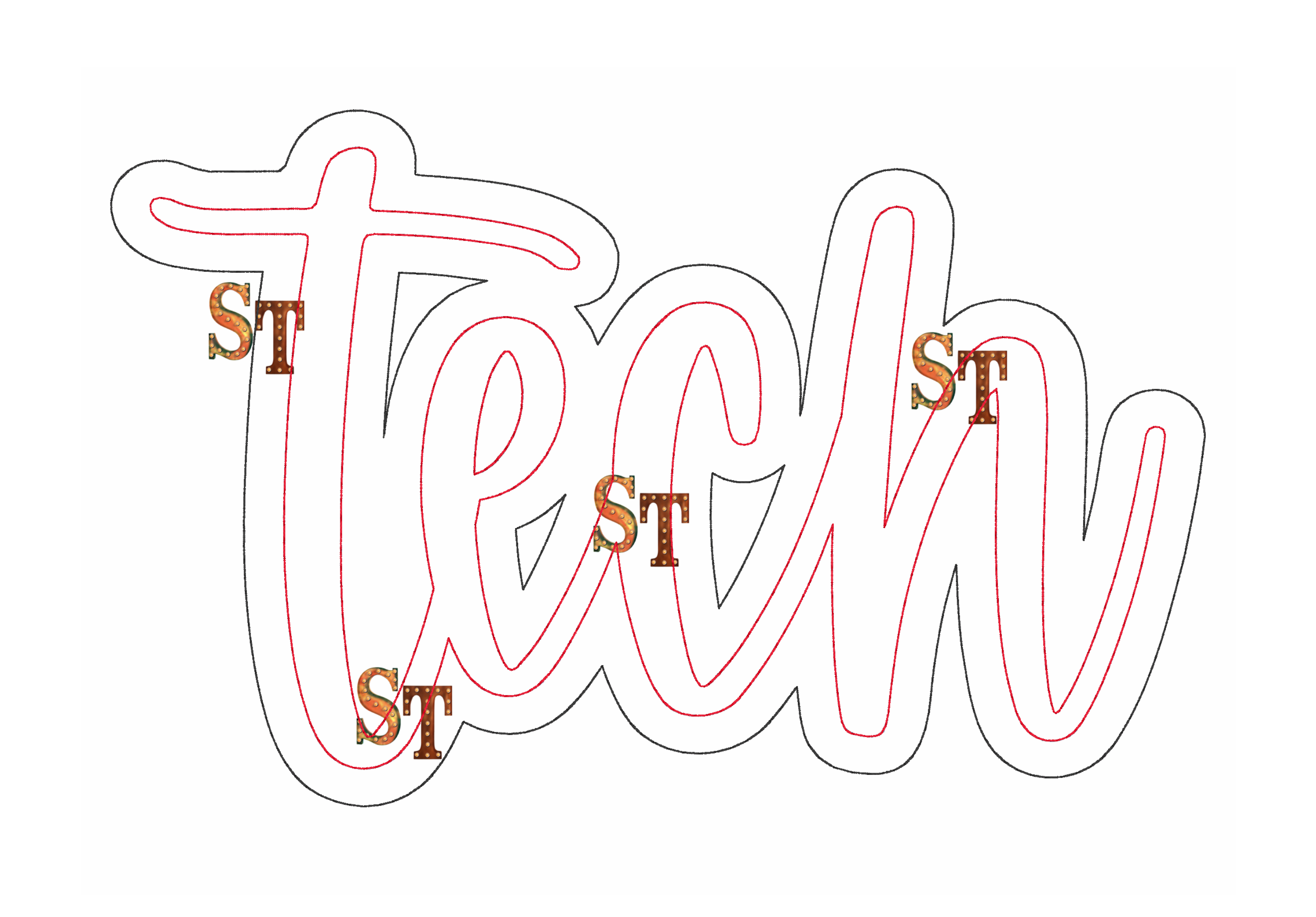 Tech Script Stacked Embroidery Download - Sassy Threadz