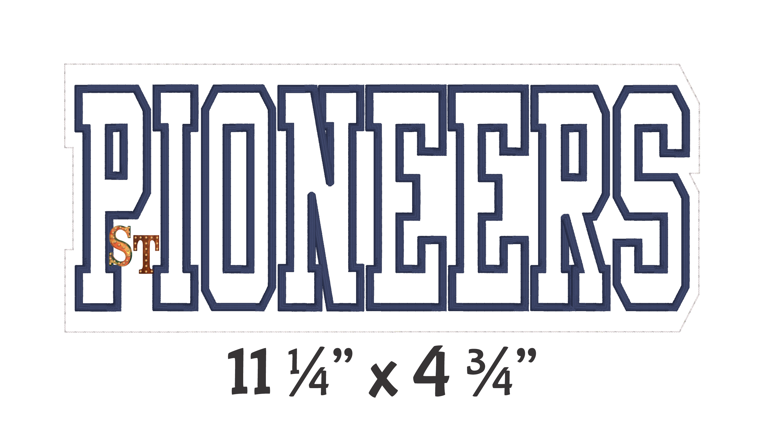 Pioneers Athletic  Stacked Embroidery Download - Sassy Threadz