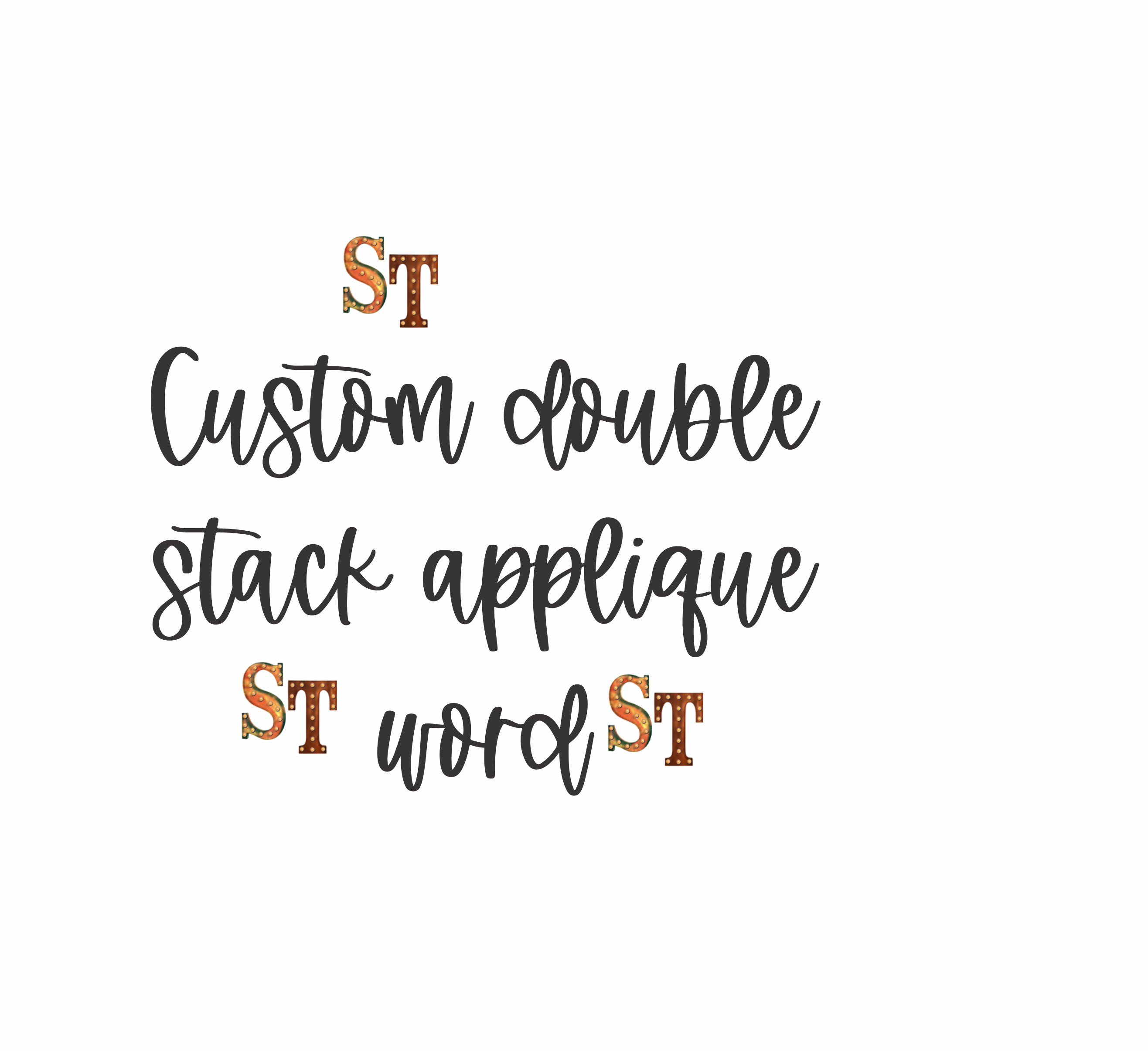 CUSTOM Double Stacked Script Embroidery Download - Sassy Threadz