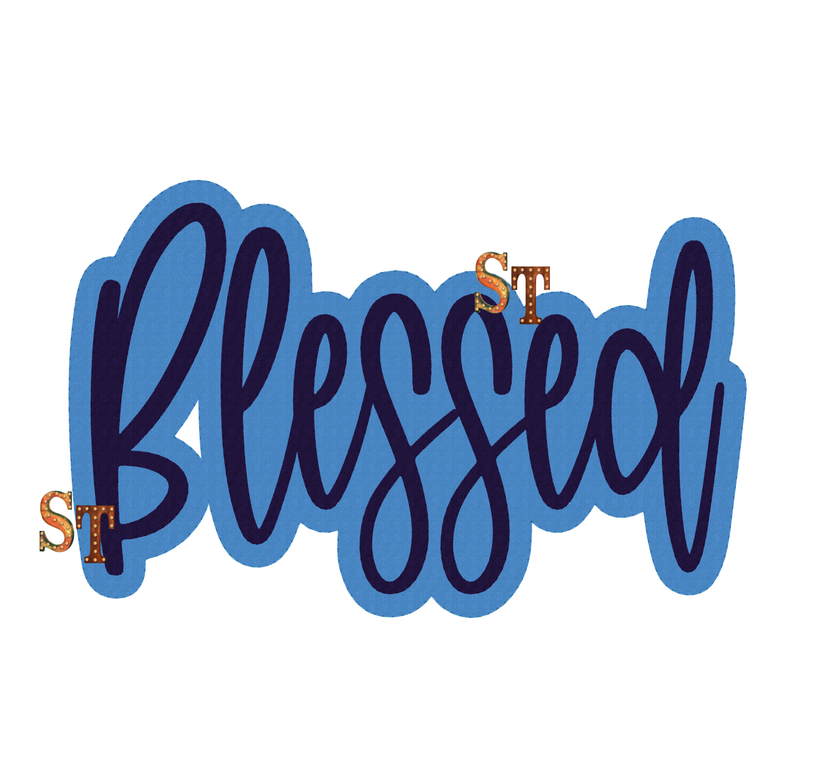 Blessed Script Stacked Embroidery Download - Sassy Threadz