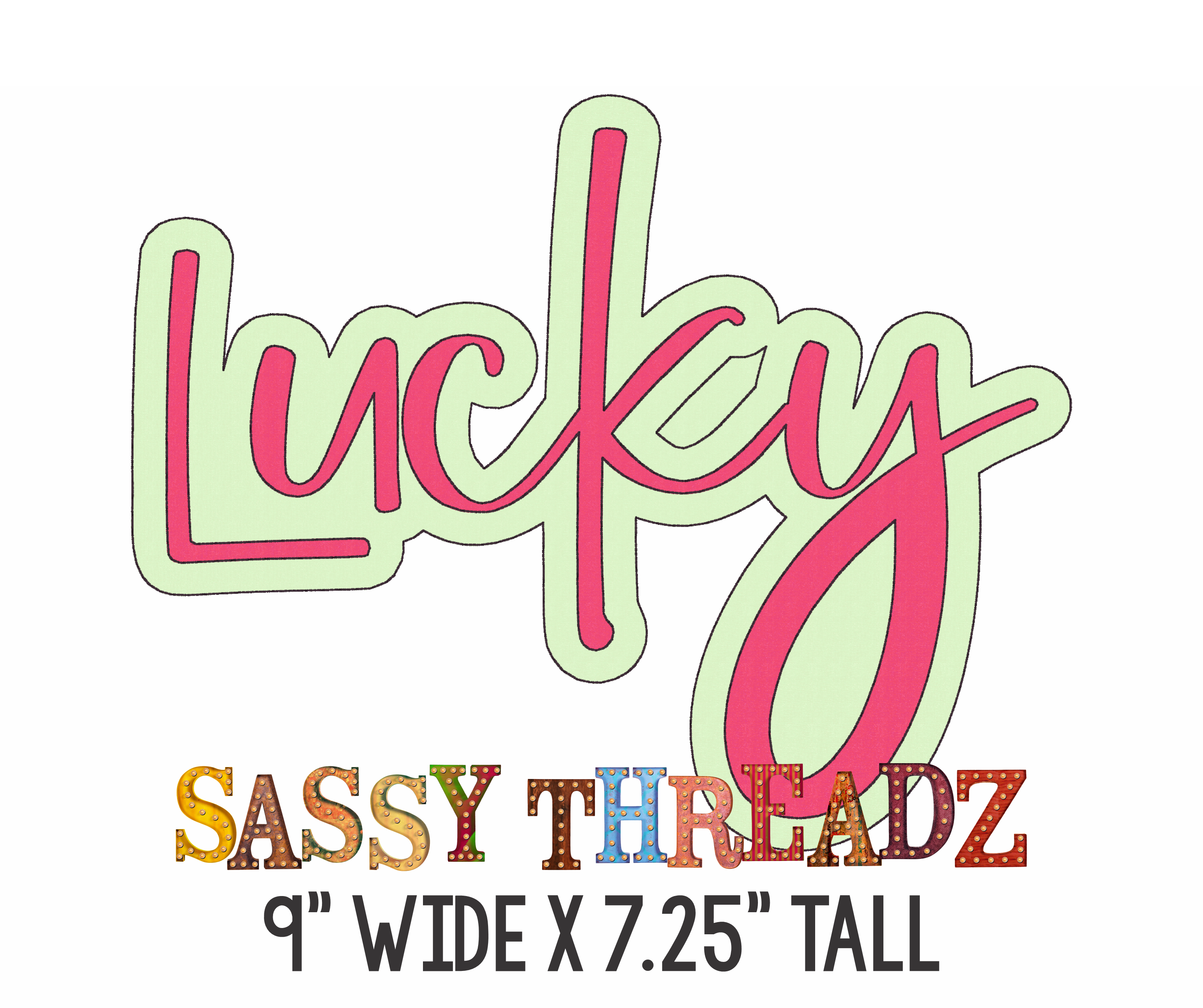 Lucky Double Stacked Embroidery Download - Sassy Threadz