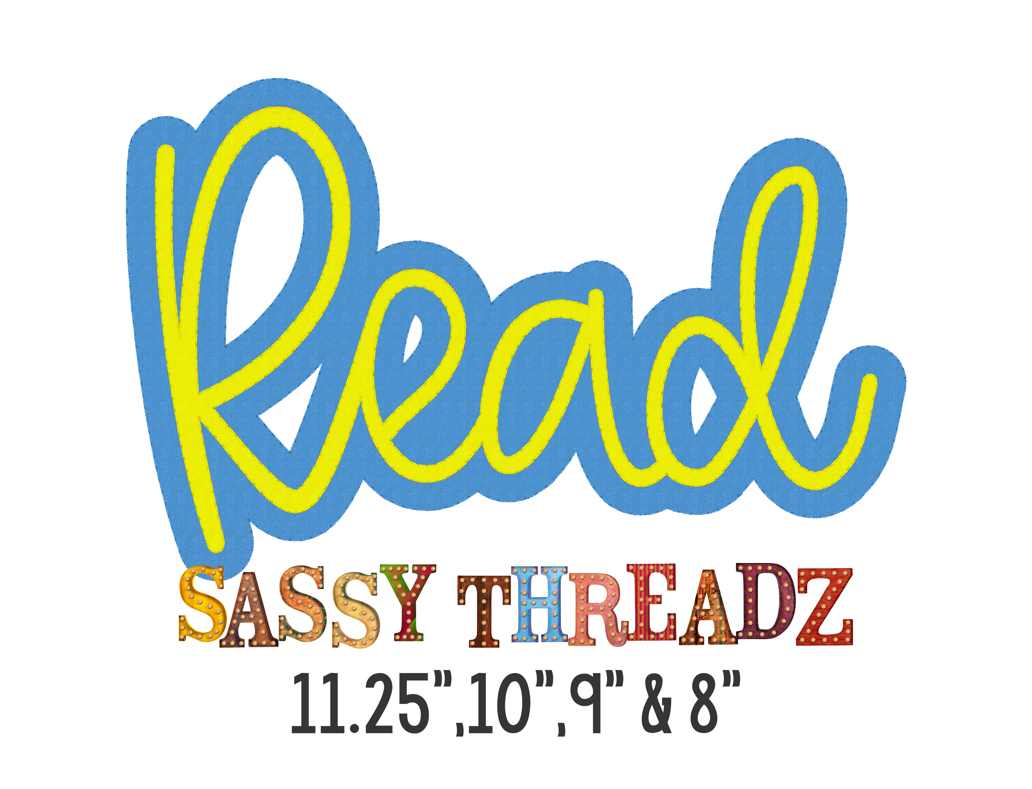 Read Stacked Script Embroidery Download - Sassy Threadz