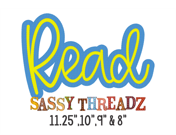 Read Stacked Script Embroidery Download - Sassy Threadz