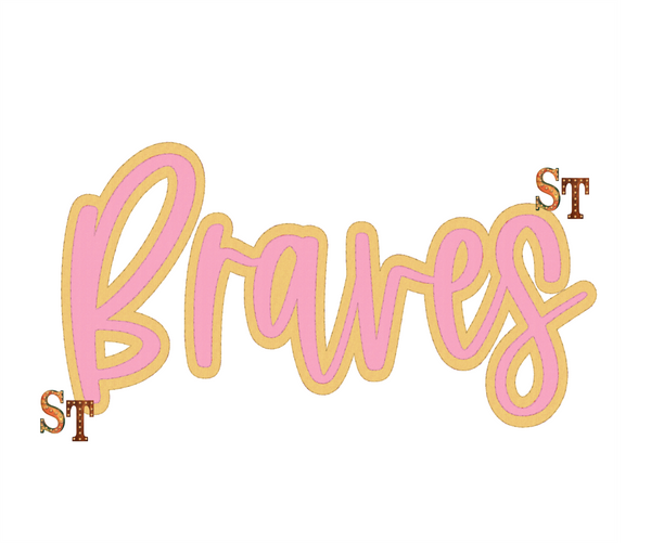 Braves Stacked Script Embroidery Download - Sassy Threadz