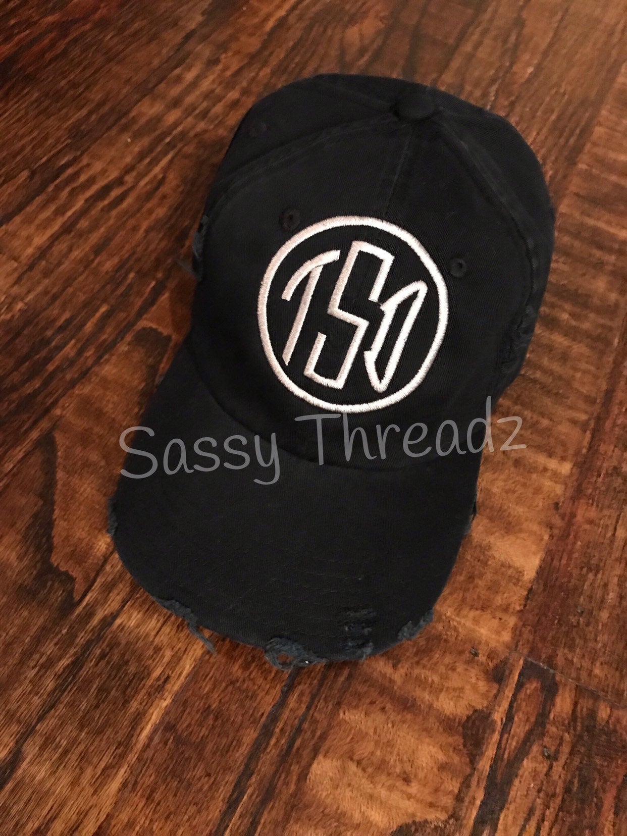 Monogram Sewn Applique Hat - Sassy Threadz