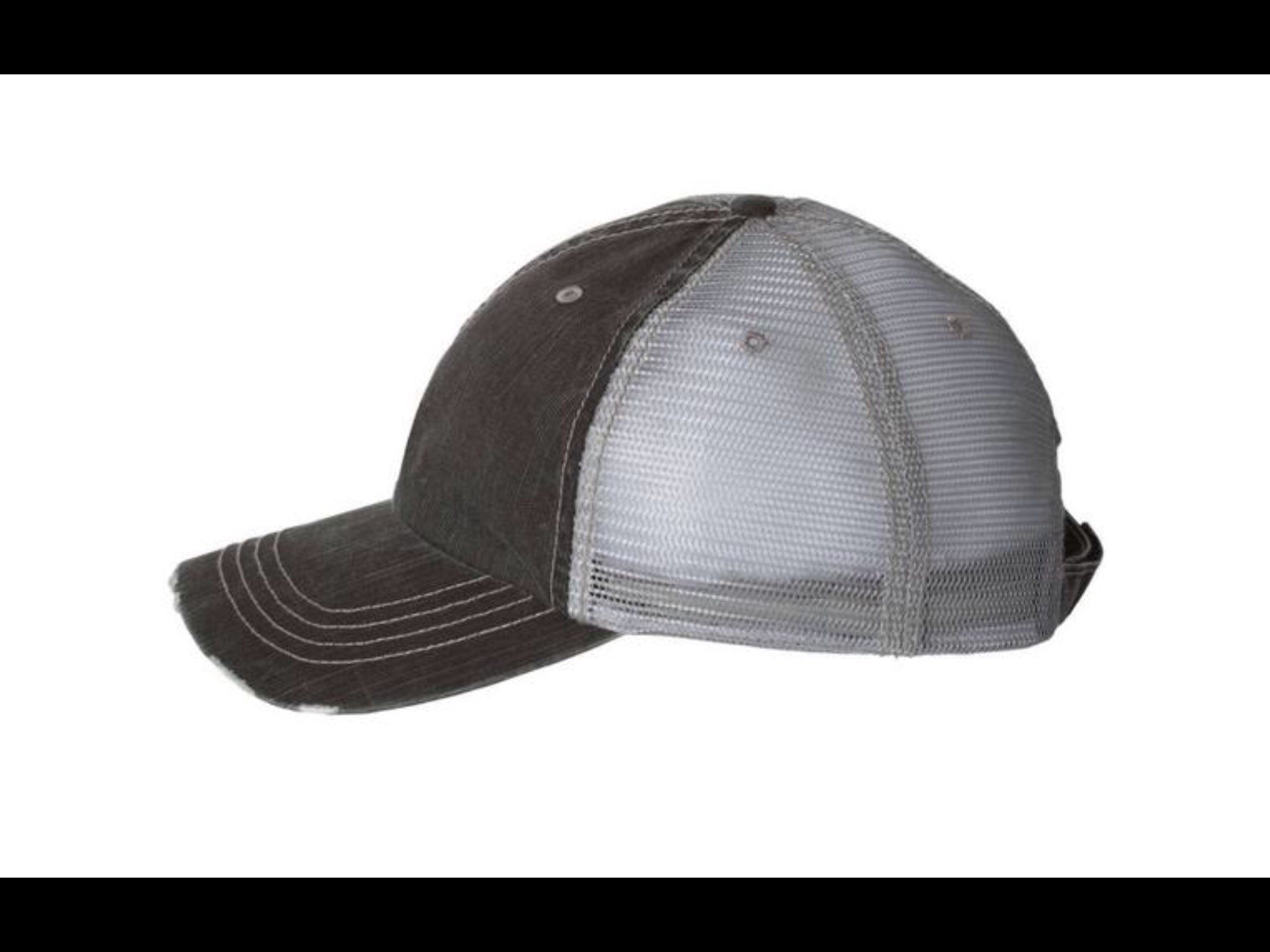Baseball Trucker Fabric Sewn Applique Hat - Sassy Threadz