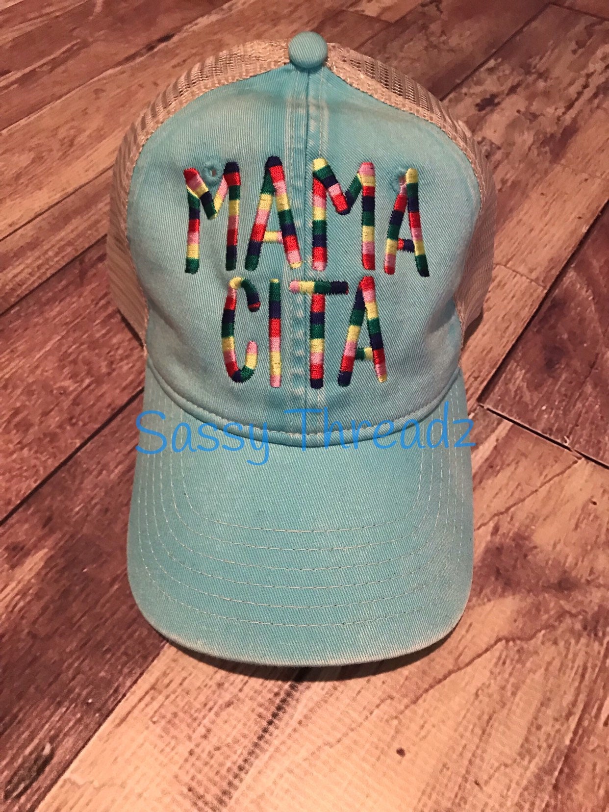 Mama Cita Multicolored embroidered Trucker Hat - Sassy Threadz
