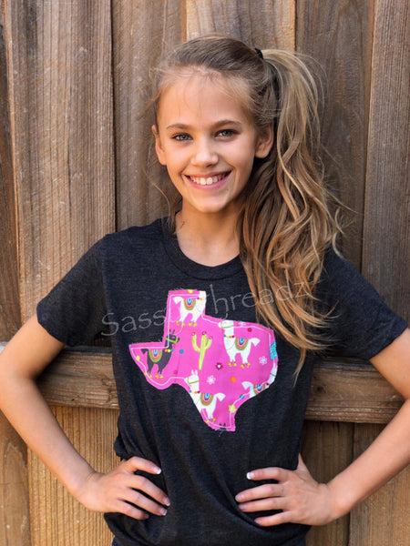 Llama Texas Girls Tee - Sassy Threadz