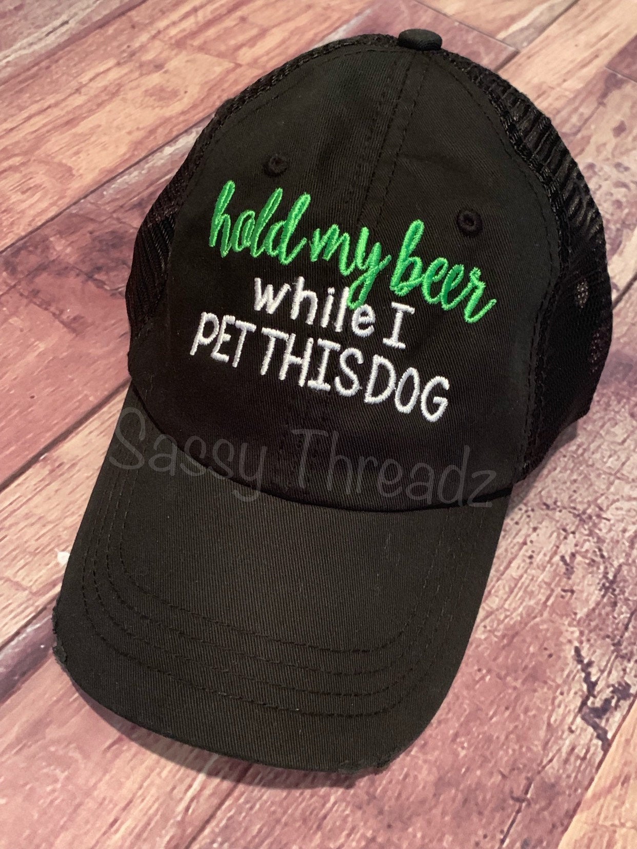 Hold My Beer While I Pet This Dog Trucker Hat - Sassy Threadz