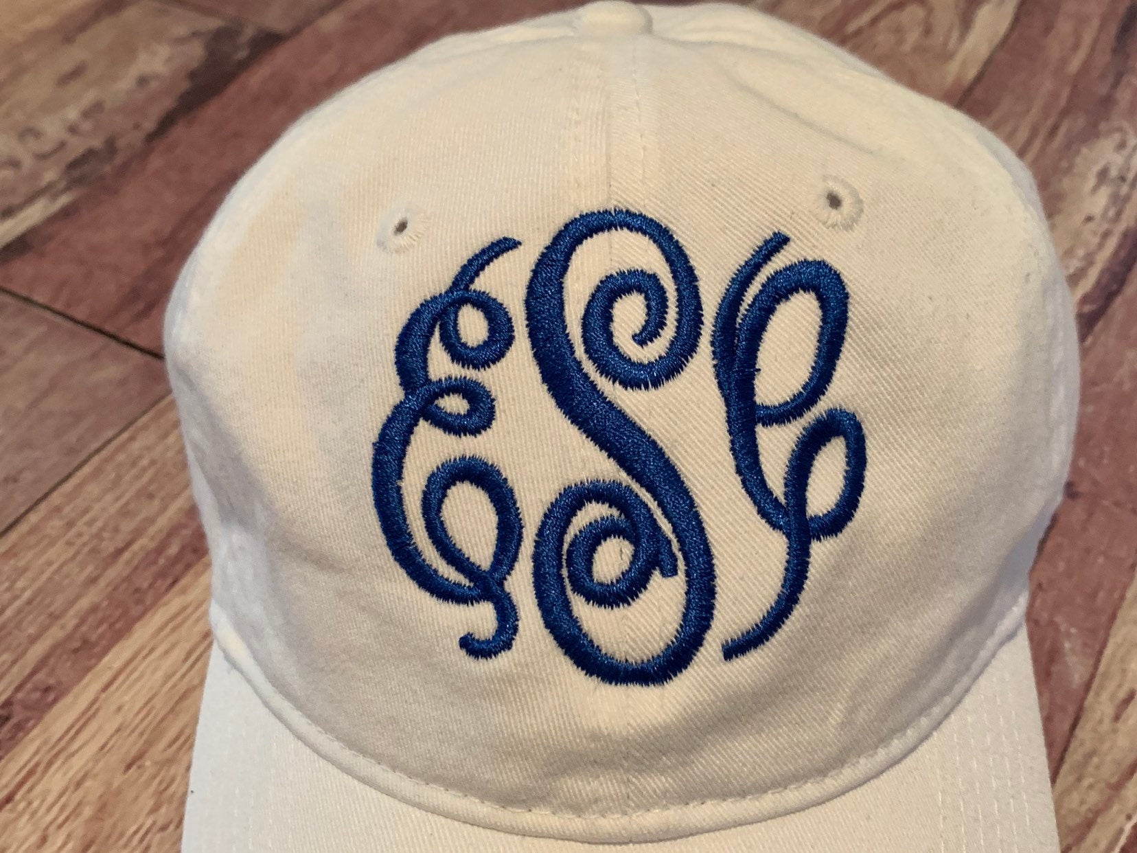 White Monogram Embroidery Hat - Sassy Threadz