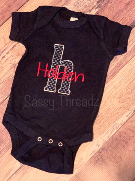 Infant Custom Letter with Name Onesie bodysuit - Sassy Threadz