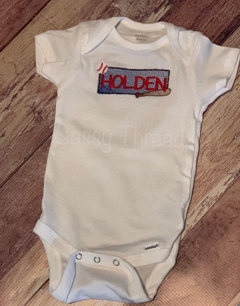 Infant Baseball with Name Onesie bodysuit - Sassy Threadz