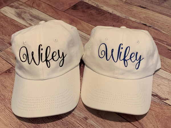 Wifey embroidered White Hat - Sassy Threadz