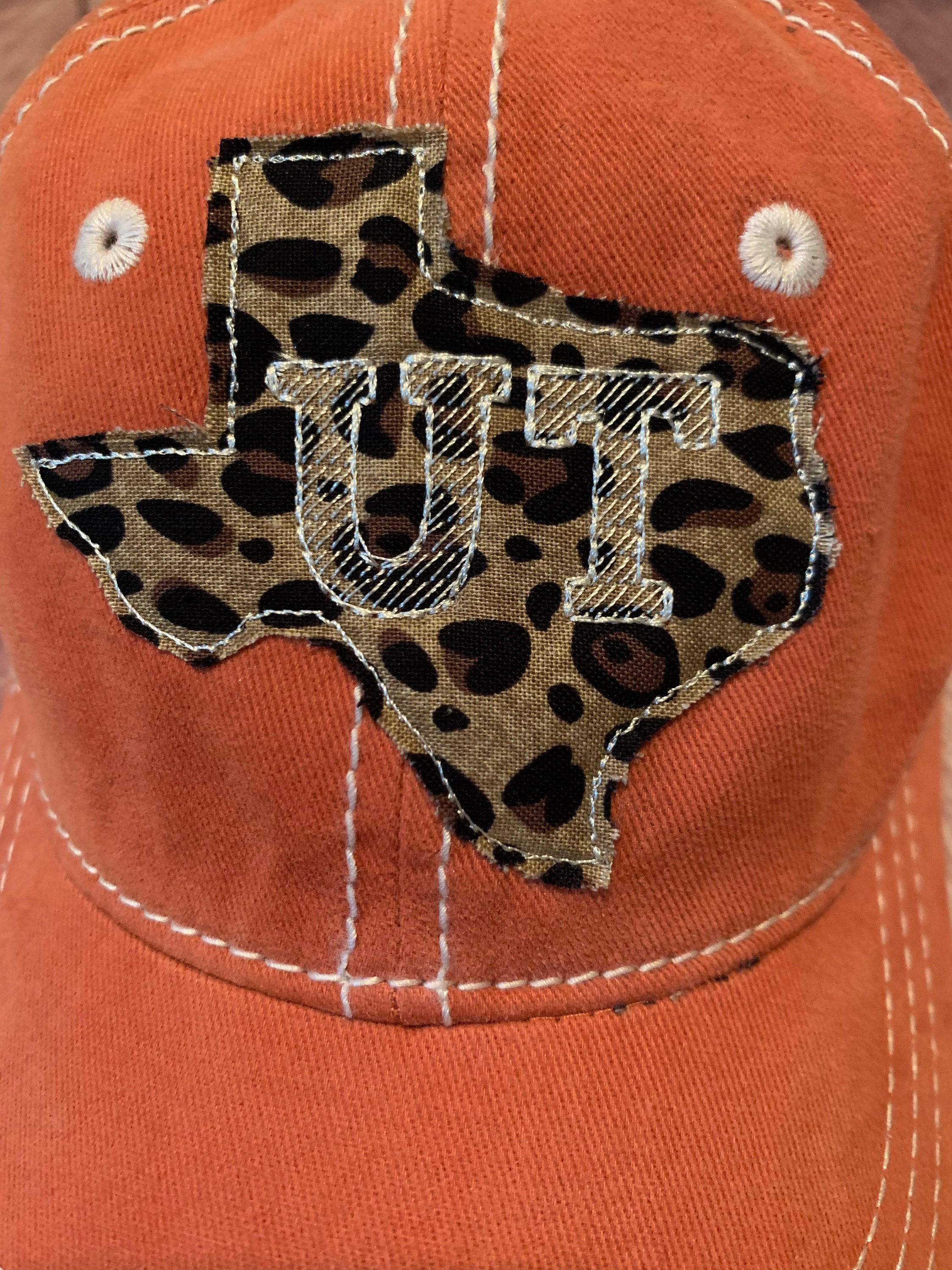 Leopard UT Texas Sewn Applique Hat - Sassy Threadz