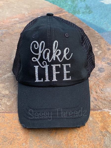 Lake Life Glitter Trucker Hat - Sassy Threadz