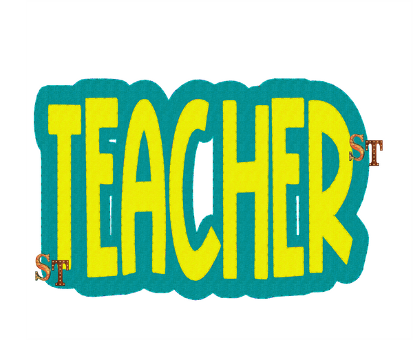 Teacher Stacked Embroidery Download - Sassy Threadz